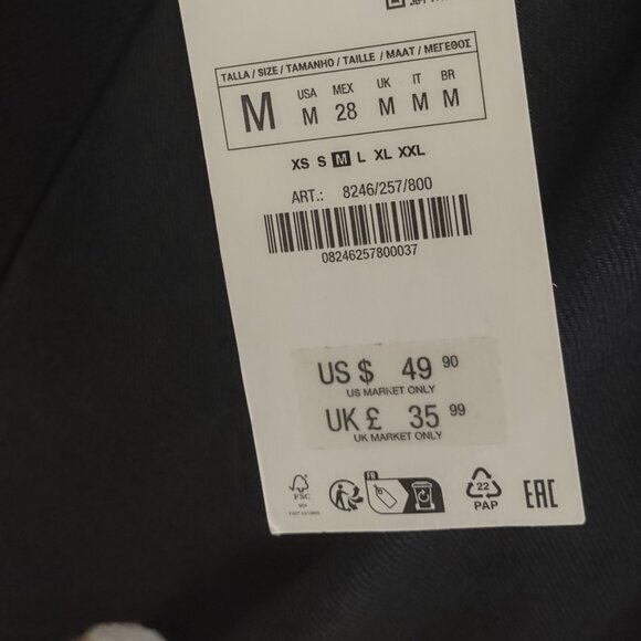 NWT ZARA SLIM DENIM SHIRT ZW COLLECTION - MEDIUM.  Never Worn - Picture 13 of 13